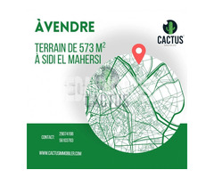 À vendre: Terrain de 573 m² à Sidi mahrsi, Nabeul.