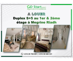 Duplex S+5 au 1er & 2ème étage à Megrine Riadh