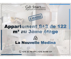 Appartement S+3 de 122m² à Vendre à La Nouvelle Medina