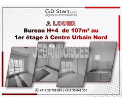 Bureau H+4 de 107 m² au 1er étage à louer à Centre Urbain Nord