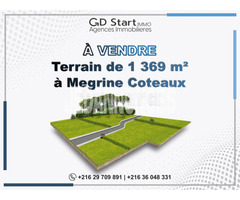 Terrain de 1369 m² à Vendre à Megrine Coteaux