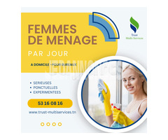 FEMME DE MENAGE PAR JOUR A LA MARSA