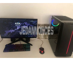 Setup gamer pc + ecran + clavier + souris