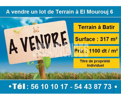 à vendre un #Lot_de_Terrain à #El_Morouj_6.