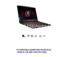 PC PORTABLE GAMER MSI PULSE GL66 12UEK 15 12È GÉN 16GO RTX 3060